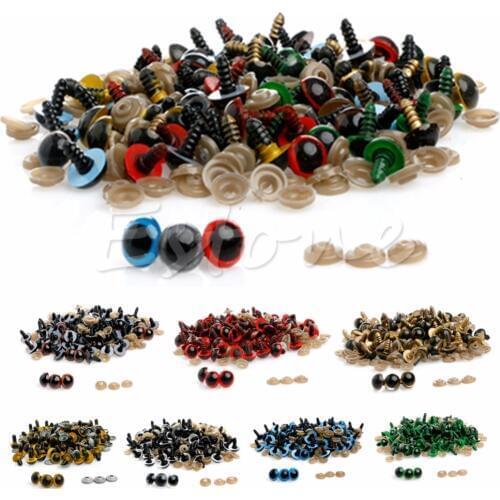 100pcs 10mm Plastic Safety Eyes For Teddy Bear Doll Animal Puppet Craft