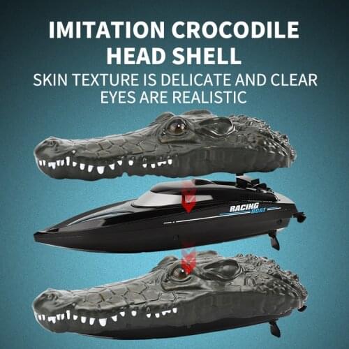 2.4G Mini Electric RC Boat 4 Channel Waterproof Protection Forward Rotates Swinging Shark And Crocodile Shape Swim In Water Gift