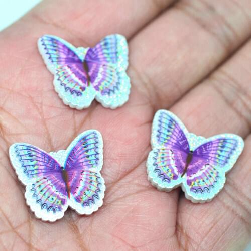 20PCS Acrylic Laser Printing Planar Butterfly,Children Hair Bow Center,Home DIY Crafting Supplies-18X20mm
