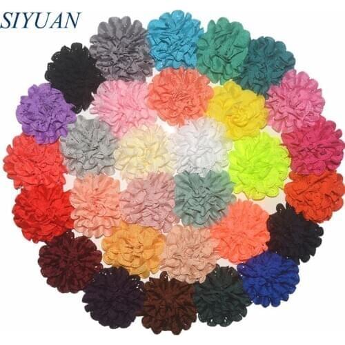 360pcs/lot New 3" Lace Eyelet Flower kids hair accessories Fabric Chiffon Flowers for headbands Free Shipping TH03