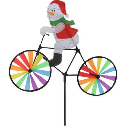 3D Large Santa Claus On Bike Windmill Wind Spinner Whirligig Yard Garden Decor