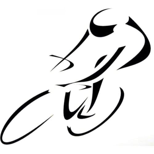 Car Stickers Bicycle Silhouette PVC Car Decoration Accessories Decals Creative Waterproof Sunscreen Black/white,13cm*12cm