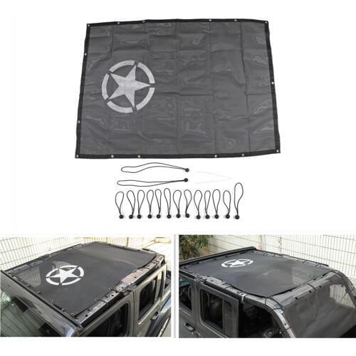 Car 4 Door Sun Shade Eclipse Top Cover Star Roof Mesh for Jeep Wrangler JL Provides UV Protection Auto Accessories