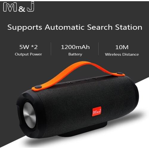 M&J Bluetooth speaker wireless portable stereo sound big power 10W system MP3 music audio AUX with MIC for android iphone