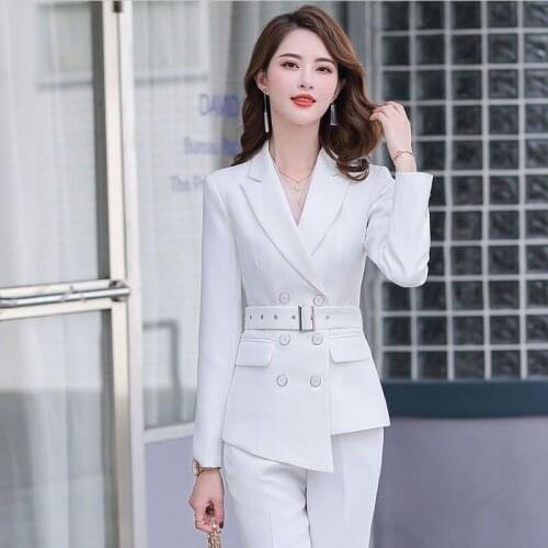Blazer Trousers Women Blazers Pants 2021 Irregular Belt Suit Professional Suits Women Coat Spring And Autumn Womens Clothing