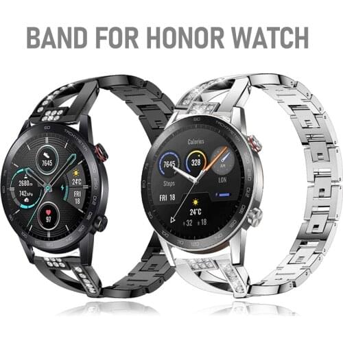 20mm 22mm Diamond Stainless Steel Metal Wrist Strap for HONOR Magic 2 42mm 46mm Watch Band for Honor ES GS Pro Watch Watch Band
