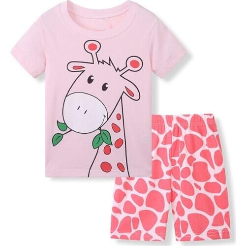 TUONXYE Childrens Giraffe Pajamas Set Girls Pajamas Cotton Kids Pyjamas Boys Sleepwear Child Night Wear Clothing Suits