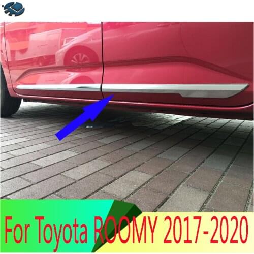 For Toyota ROOMY 2016-2020 ABS Chrome Side Door Line Garnish Body Trim Accent Molding Cover Bezel Styling Protector