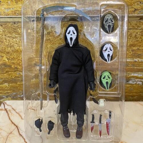 Ultimate Ghost Face action Figure Screaming grimace of death by dawn Action Figures Toys Doll for Halloween Christmas Gift 18cm