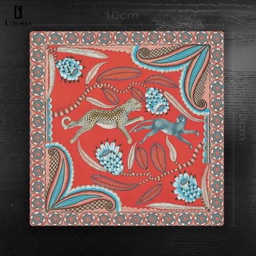 Europe H Placemat Insulation Pad Fresh Landscape Wood Coaster Creative Kitchen Table Mat Home Decor Dinner Plate Mat Trivet