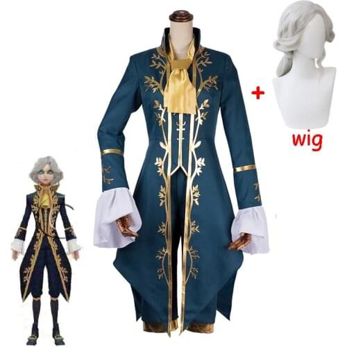 Game Costume Joseph Desaulniers Identity V Cosplay Costume Bow Tie Top Pants Scarf Halloween Party Costume Wig