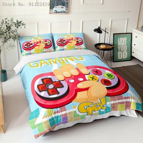 Gamepad Console Bedding Set For Kids Boys Children Bedclothes Cartoon Game Duvet Cover Set Gamepad Comforter Bed Linens