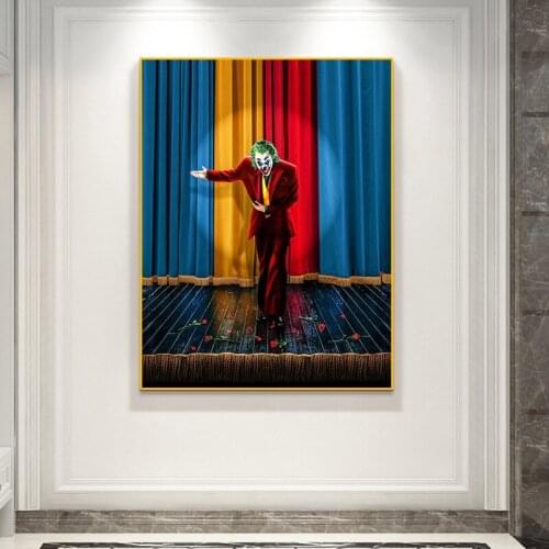 The Joker Man Oil Canvas Painting Comic-Joker Prints Wall Poster Home Decor Painting Wall Pictures for Living Room Home Decor