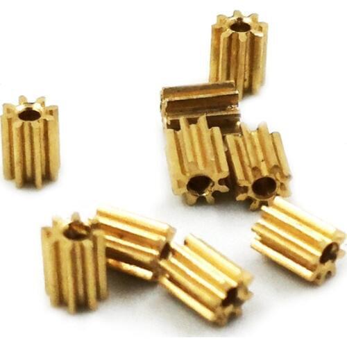 8 0.7A Pinion Module 0.2M 8-tooth Straight Gear Copper Gear Hole 0.7mm Tight Thickness 2.5 Outer Diameter 2mm 10pcs/lot