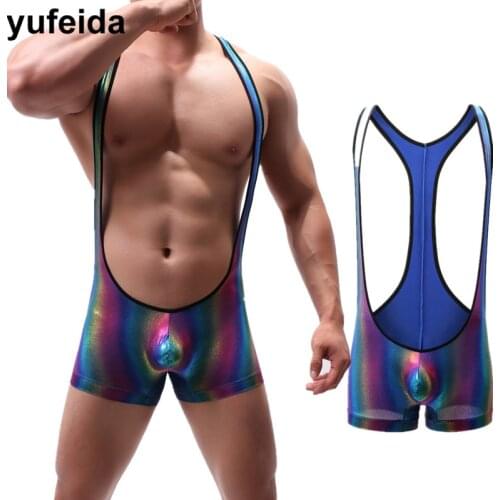 Mens Undershirts Wrestling Singlet Leotard Jumpsuit Men Clothes Sexy Bodysuits Underwear Party Dance Clubwear Wrestling Suit
