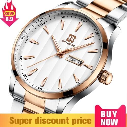 BEN NEVIS Quartz Watches for Men 2020 Modern Waterproof Sports Date Wristwatches Stainless Steel Band Fashion Luxury Clock Mens