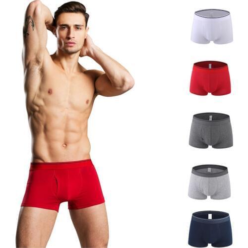 2019 Cotton Mens Boxer Underwear Pants Cotton Opening Waist Shorts Homme Sexy Mens Underwear Brand Cuecas Boxer