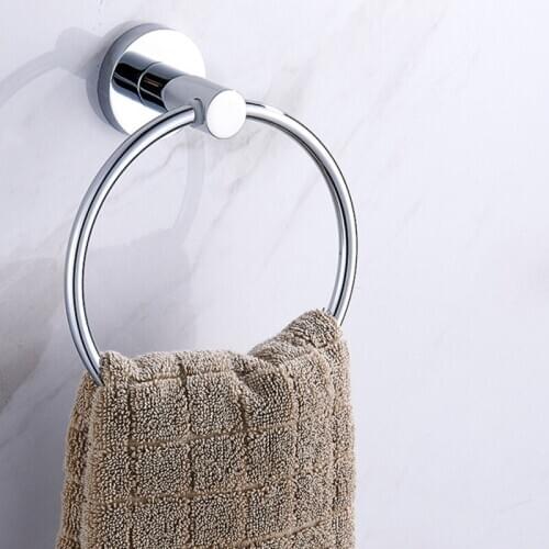 Stainless Steel Wall-Mounted Towel Ring Round Style Long Service Life Work For Bathroom Kitchen Storage Exquisite Clothes Holder