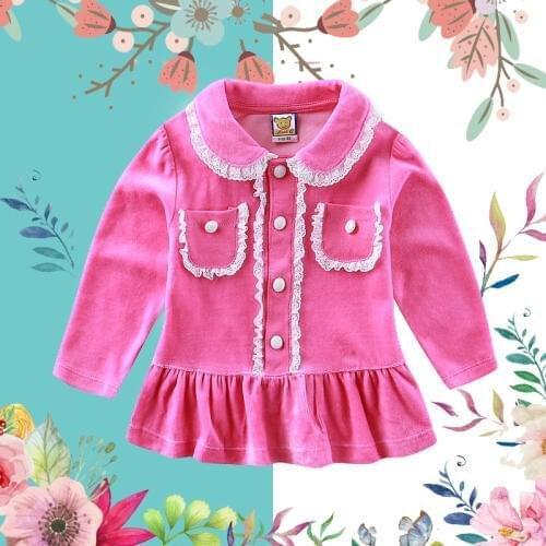 2019 New arrival velvet baby girl spring princess long-sleeved dress summer birthday newborn clothes fashion tee autumn t shirt