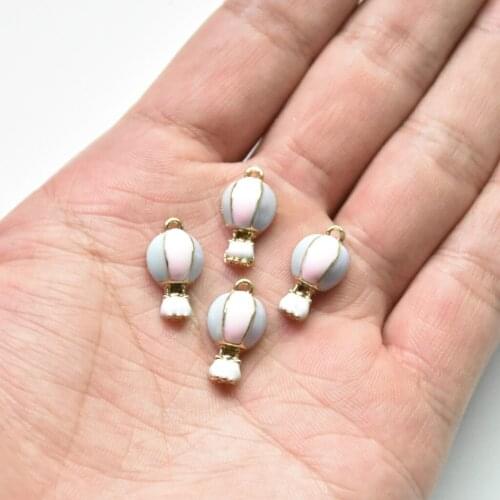 Bulk! 50PC Hot Air Balloon Enamel Charm Pendant 18*10mm For DIY Bracelet/Earrings Jewelry Making Craft