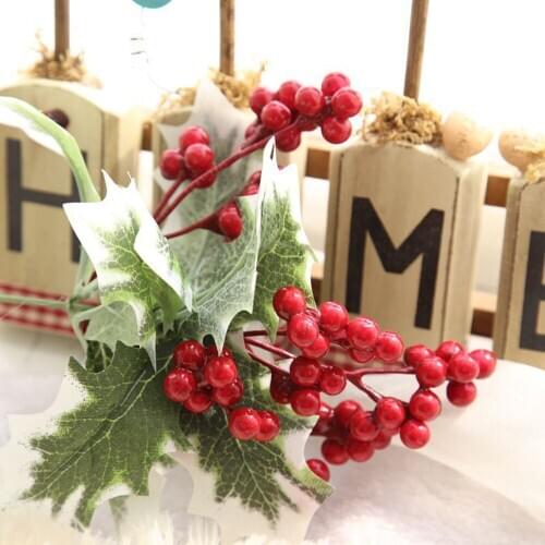 Christmas Artificial Berry Simulation Plant Bean Branch Home Decorative Fake Flower