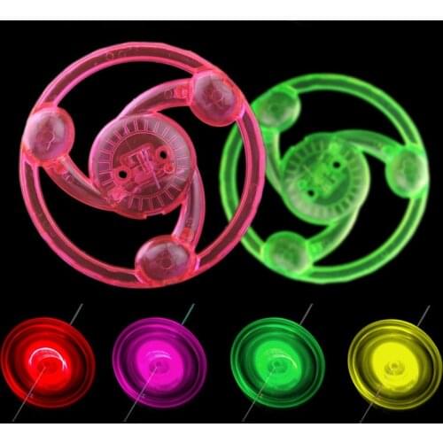 Hand Pull Luminous Flashing Rope Flywheel Toy Led Light Up Toys Novelty Flash Gyro for Childrens Birthday Funny Gift
