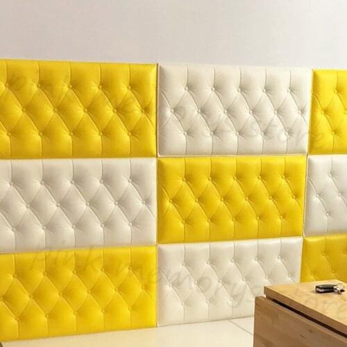 Self-adhesive tatami soft wall wall headboard soft wall sticker background decoration bedroom crash back cushion 3D wall sticker