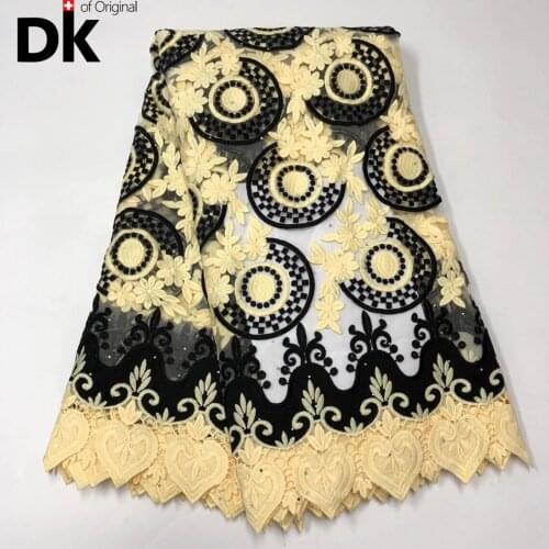 Swiss Voile In Switzerland Material African Lace Fabric Embroidery Cotton Lace With Stones Net Lace Dry For Party Dress 5 Yards