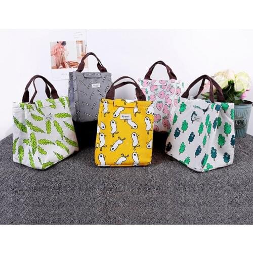 Cute Animal Cloth Lunch Box Bag Insulated Thermal Food Picnic Bags Waterproof Bento Box Bag With Zipper Pouch For Women Girl Kid