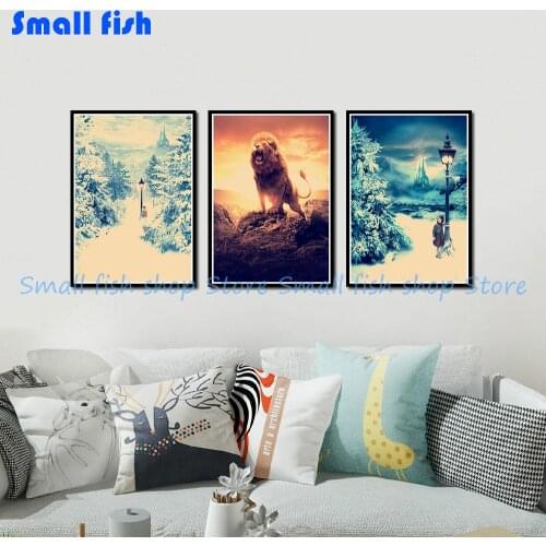 The Lion the Witch and the Wardrobe Vintage Retro Decorative Frame Poster Wall Posters Home Decor Gift 42*30 cm