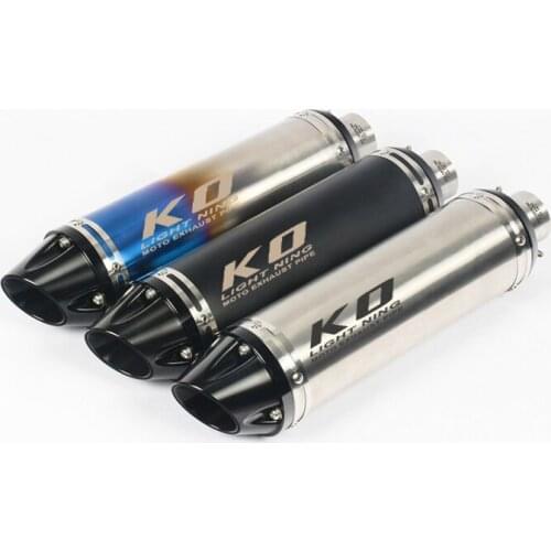 51mm Universal Motorcycle Exhaust Vent Pipe Without Muffler 425mm Stainless Steel Exhaust System For ATV Street Bike