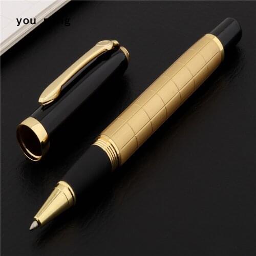 High quality 017 Golden grid line Business office Rollerball Pen New School student stationery office