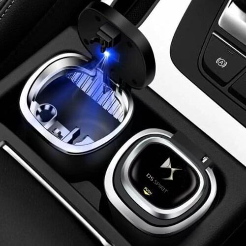 High-end Car Ashtray With Blue LED Light On The Car Air Outlet For DS SPIRIT DS3 DS4 DS4S DS5 DS 5LS DS6 DS7 WILD RUBIS