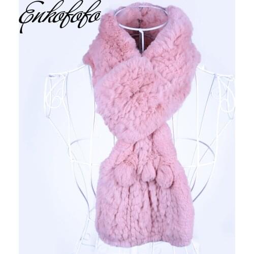 2018 Winter New Arrival Real Fur Scarf for Women High Quality Fashion Brand Luxury Thick Warm Natural Rex Rabbit Fur Scarves