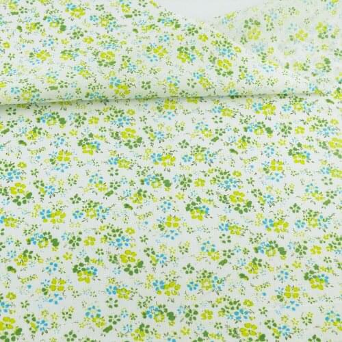 100% Cotton Fabrics Patchwork Green and Yellow Flower Design Tilda Fat Quarter Cloth Tecido Tissue Crafts Dolls CM Sewing Crafts