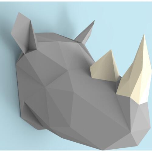 3D Paper Model Handmade Hippo DIY Wall Papercraft Home Decor Wall Decoration Puzzles Educational DIY Kids Toys Gift