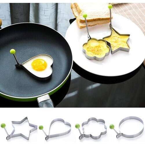 4 Style Stainless Steel Fried Egg Shaper Mould Omelette Decoration Frying Egg Pancake Cooking Tools Kitchen Accessories Tools