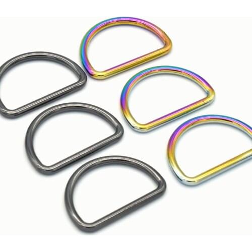40mm Rainbow D Rings Slide Adjustable Buckle Dog Collar Supplies Belt Purse HandBag Loop Jewelry Leather Craft Webbing Hardware
