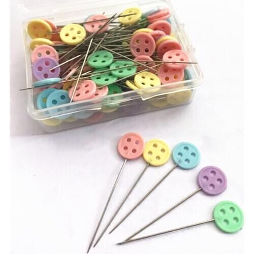 50PCS Button Butterfly Plum Blossom Embroidery Patchwork Pins Accessories Tools Sewing Needle Box DIY Sewing Tools Stainless