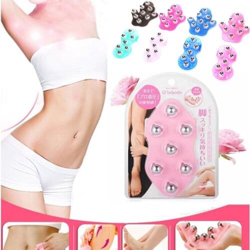 7/9 Roller Balls Body Massage Glove Anti-Cellulite Muscle Pain Relief Massager Slimming