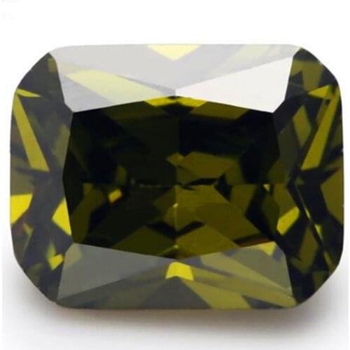 9.70 Cts Natural Gemstone Olive Green Sapphire 10mmx12mm Rectangle Cut Gem Sri-Lanka VVS