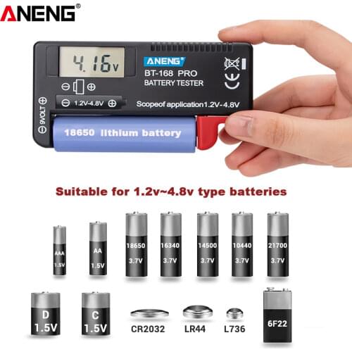 ANENG AN-168 POR Digital Lithium Battery Capacity Tester Checkered Load Analyzer Display Check AAA AA Button Cell Universal Test