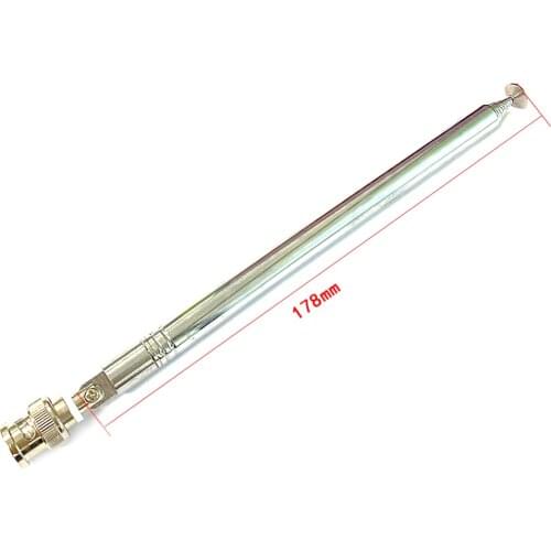 1PC FM radio aerial telescopic antenna 10 sections 1.2m long BNC/F/TV/SMA/inner thread/flat connector