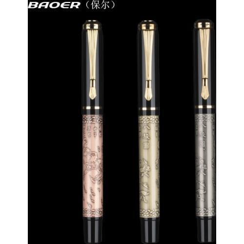 Baoer High Quality Brand Metal Rollerball Pen Luxury Ball Point Pens For Writing Office School Suppliers Student 2507