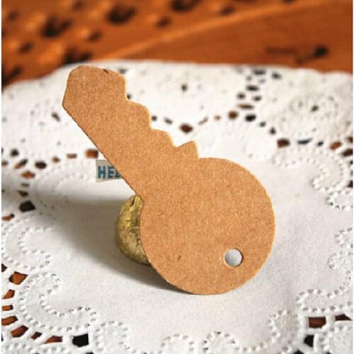 Key shape plain gift tags craft labels baby shower party favor tags birthday party favor package decor