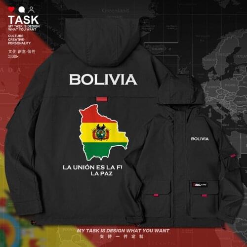 Bolivia Bolivian BOL men jacket hooded map nation flag casual clothing fashion trench coat men new jackets coat clothes autumn