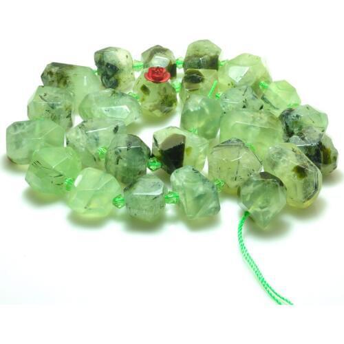 Natural Prehnite white Crystal 11-14x14-18mm Gemstone Beads Faceted irregular for Jewelry Making necklace 15inch ICNWAY
