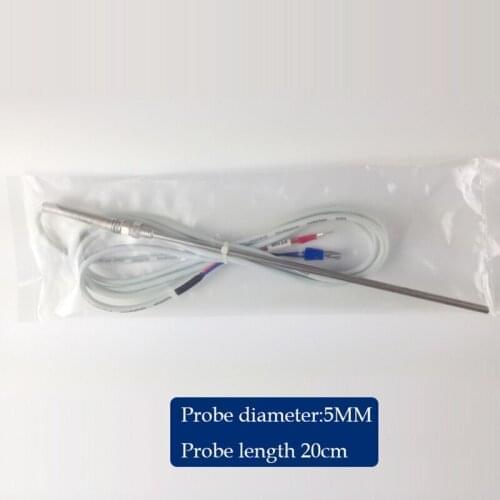 Free shipping -50~200'C 5*200mm temperature sensor PT100 type with long probe thermal resistance 3 cable wire