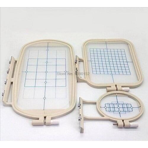DHL 10set 3pc/set Embroidery Hoop Frame Set for Brother Sewing Machine Craft Accessories