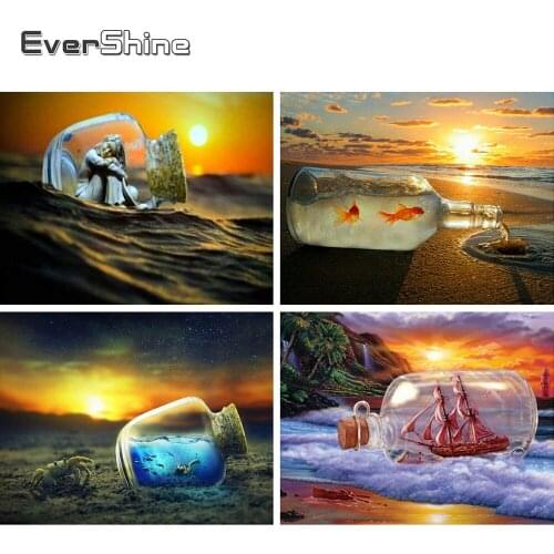 Evershine Diamond Painting Scenery 5D DIY Cross Stitch Kit Crystal Mosaic Embroidery Sea Full Square Rhinestone Home Decoration